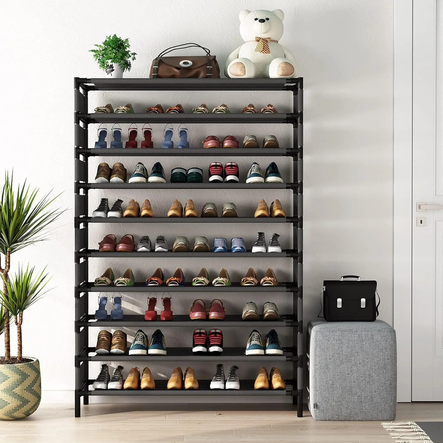 Multi-layer storage Rack, Large Capacity Organizer, bedroom furniture Shoe Shelf for 50 Pair, Book shelf, Versatile usage 2
