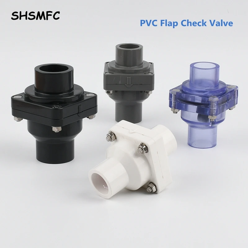 25 ~ 140mm PVC Hi-Q PVC 플랩 체크 밸브 어항 액세서리 정원 관개 조인트 수족관 산업용 파이프 비 리턴 밸브