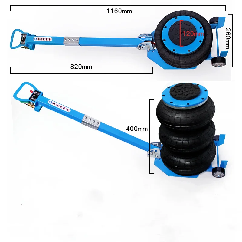 Bag Air Jack 6600lbs Capacity Pneumatic Jack Quick Lift 3T Car Repair Jacks and Floor Jacks Folding Rod Fast Lifting Triple Bag