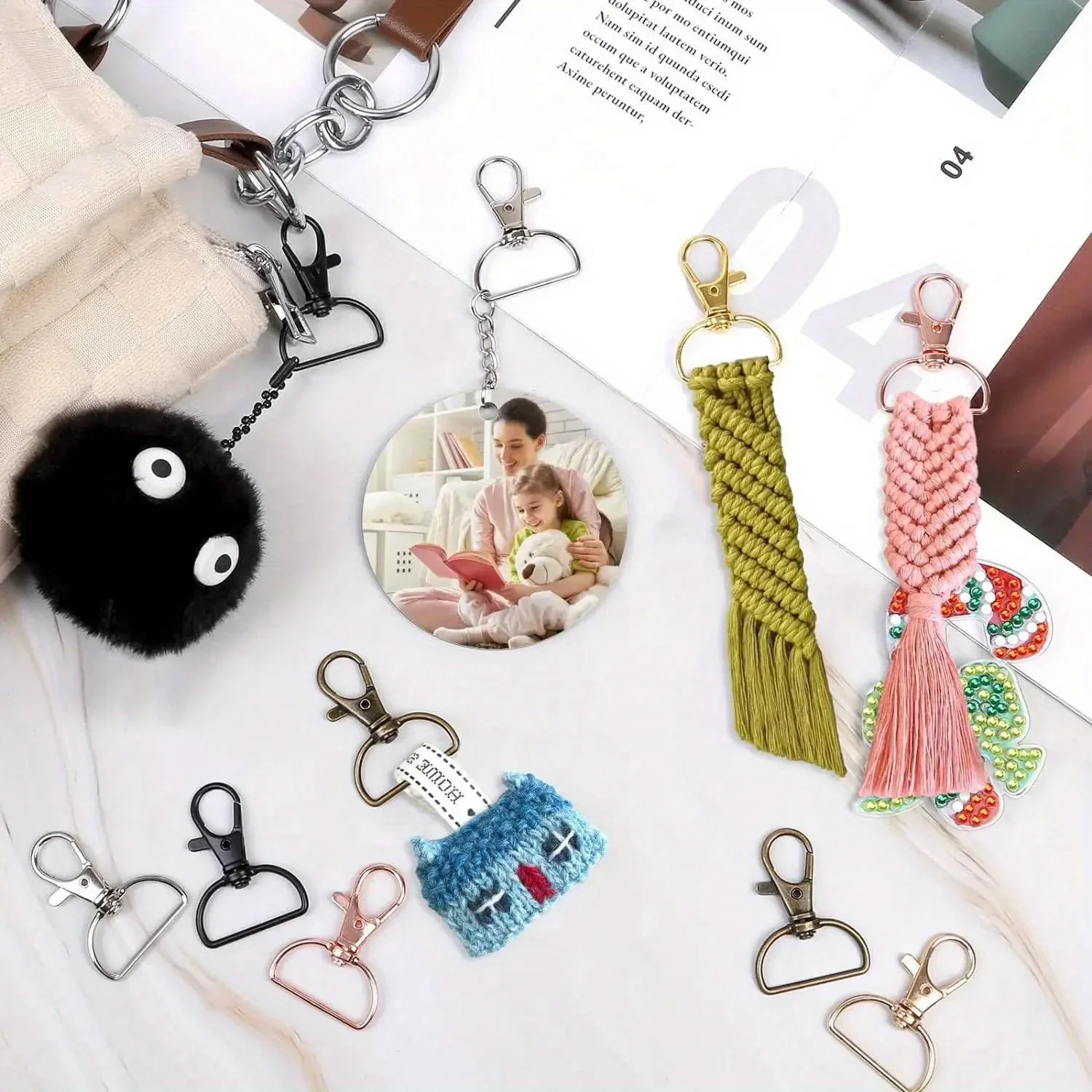 Swivel Clasp Lanyard Snap Hooks Keychain Clip Hook Metal Lobster Claw Clasps for Lanyard Key Rings Crafting Purse 10pcs metal lobster claw clasps