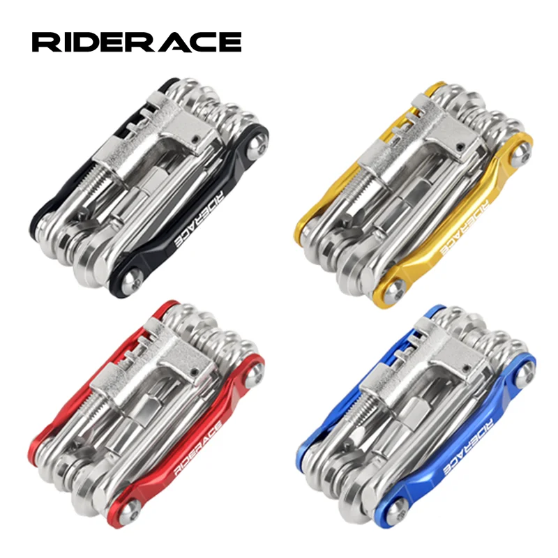 Portable Bicycle Tool Multi Repair Tools Kit Folding Allen Wrench Chain Splitter Cutter Bike Wrench Screwdriver Repair Tool 1