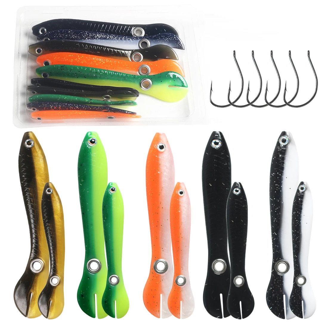 15PcsSoftBionicSwimmingFishingLuresLoachArtificialBaitwith
