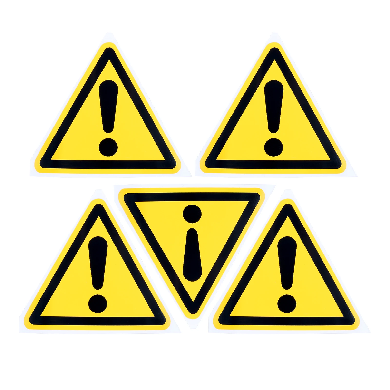 5pcs 25/50/100mm Triangle Warning Safety Sign Sticker Pay Attention Exclamation Mark Security Tag Yellow Black PVC Tape