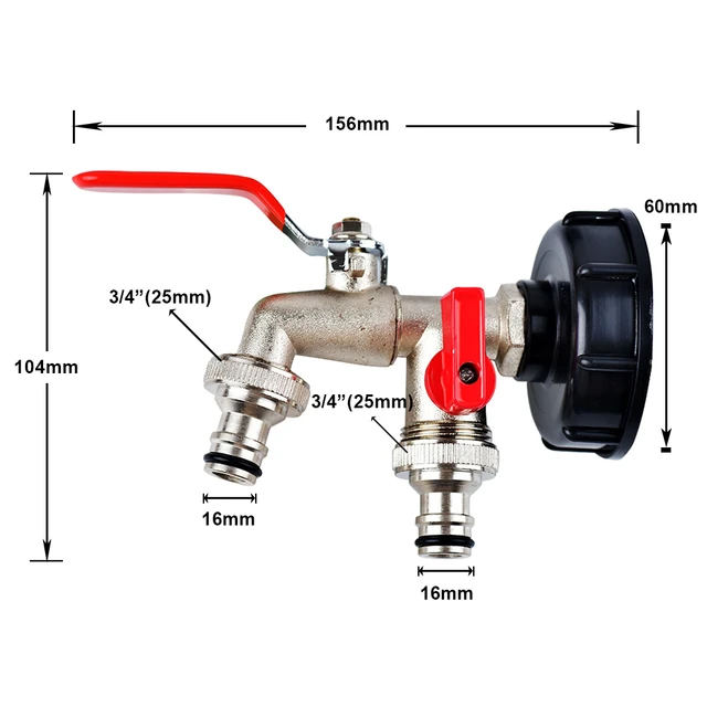 Adaptateur pour Robinet IBC pour Réservoir Filetage 60 mm Adaptateur pour Réservoir  d'eau de pluie