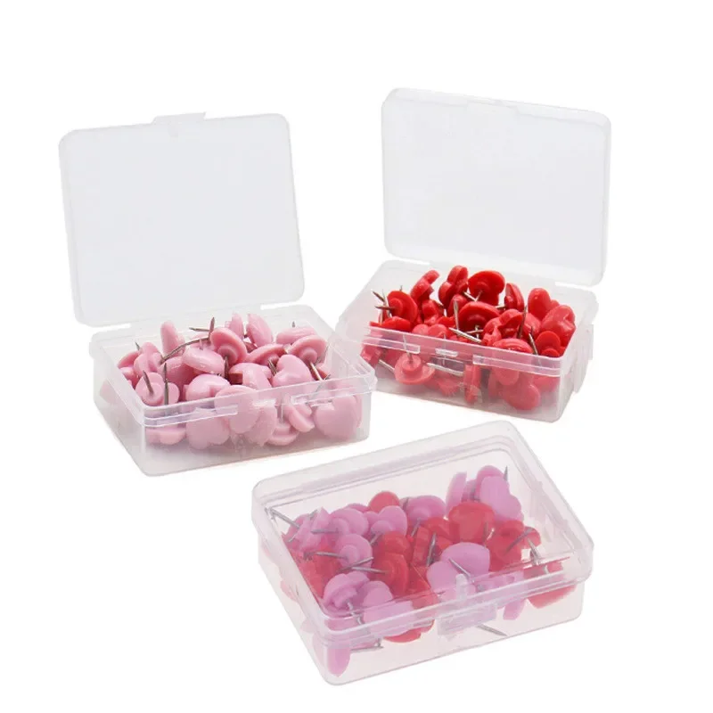Hot Selling Love Pushpins 50 Heart-shaped Creative Small Fresh Round Head Press Nails Color Photo Wall Decorative push pins