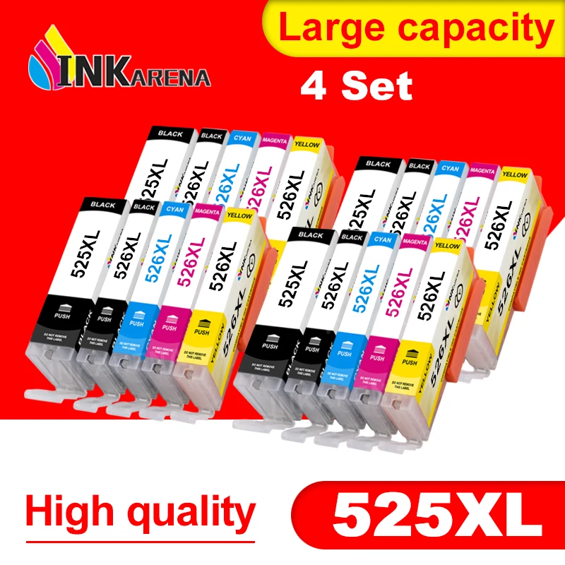 

INKARENA 525XL 4 комплекта для Canon PGI-525 PGI 525 чернильный картридж для Canon iP4800 iP4850 iP4950 IX6250 IX6550 MG5150