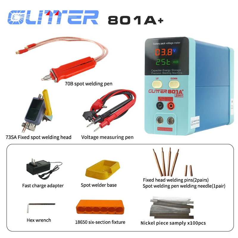 801A+ Spot Welder 70B Welding Pen Pulse Capacitor Spot Welding Machine For Household DIY Battery Repair 100~240V