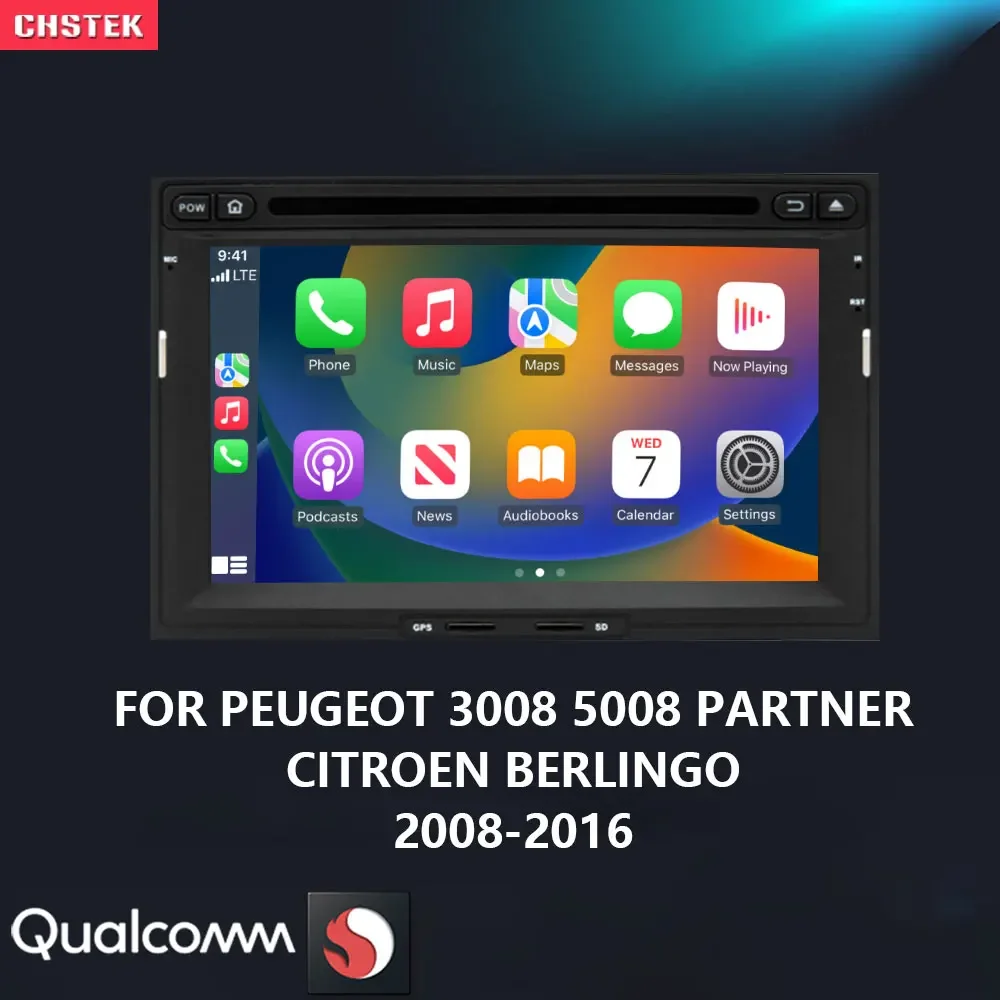 

CHSTEK Android 13 Car Radio Carplay Navigation For Peugeot 3008 5008 Partner Citroen Berlingo 2008-2016 Qualcomm Bluetooth WIFI