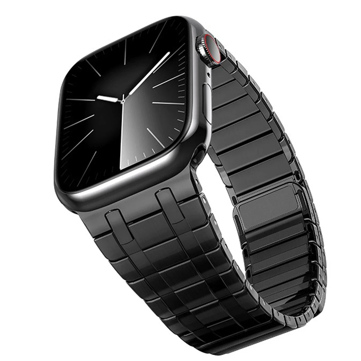 سوار مغناطيسي من الفولاذ المقاوم للصدأ لساعة أبل 4...