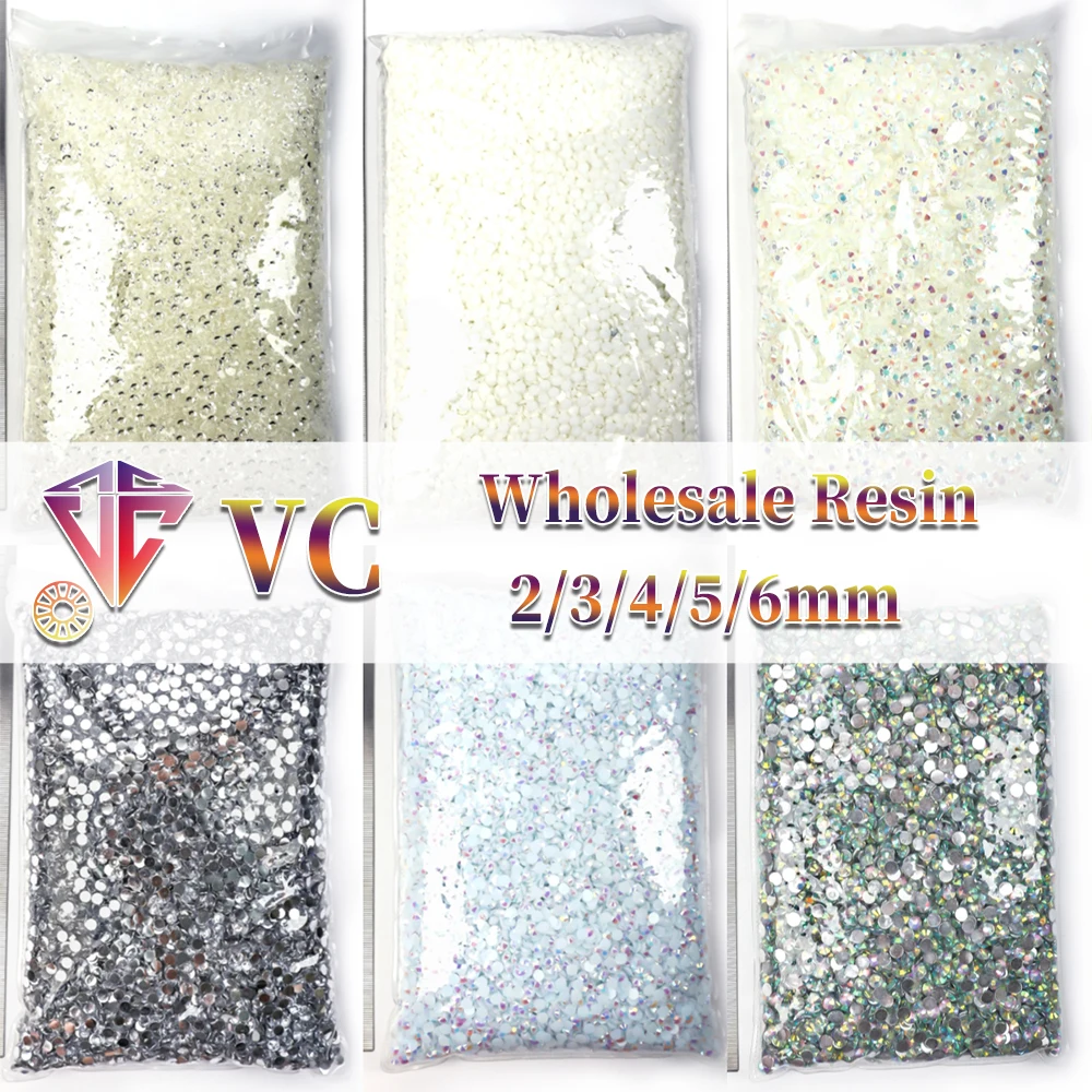 

Wholesale Resin Flatback Stone Glitter Crystals AB Cтразы in Bulk Package Non Hotfix Rhinestones For Nail Art Strass