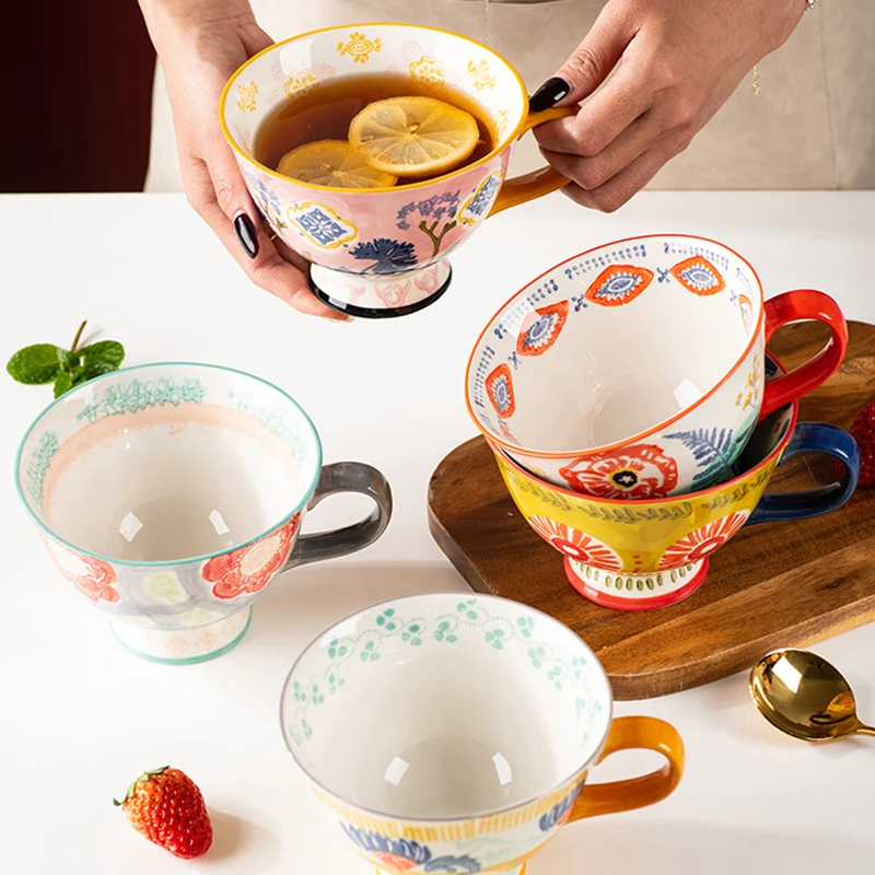 

Чашка для завтрака, бытовая чашка для молока, чашка для овса, чашка для воды, Женская керамическая чашка, кофейная чашка, креативная и изысканная чашка для пары