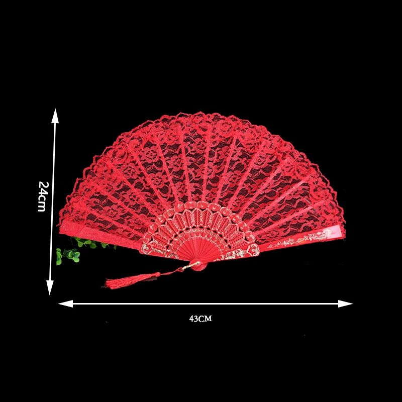 Gothic Mesh Folding Fan With Tassels for Performance Dancing Party Photography Props Home Decoration folding fan,hand fan