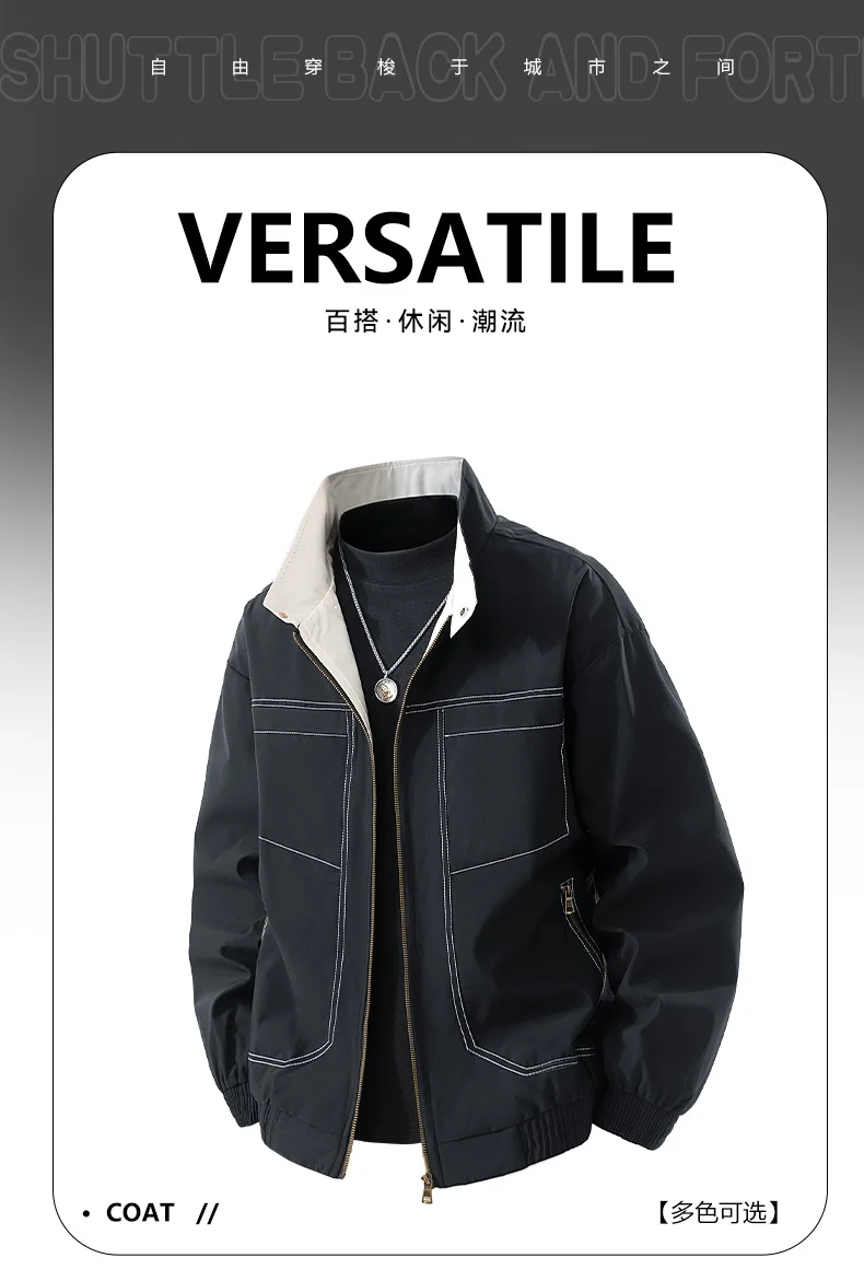 Jacken Männer Mäntel Herbst Windjacke Mode Plus Größe 6XL 7XL 8XL 9XL Oversize Lose Smart Casual Schwarz Softshell Wasserdicht – Detail 1