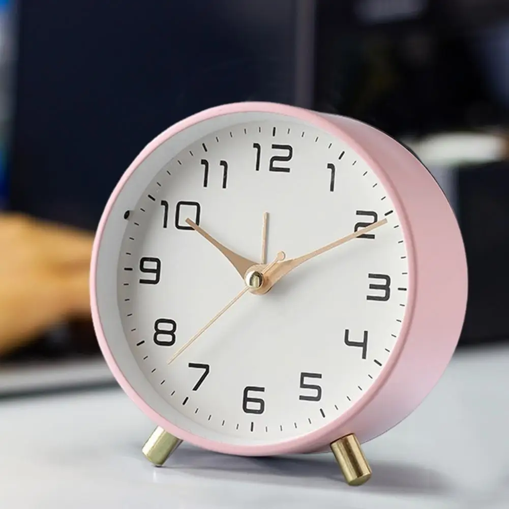 Retro Analog Alarm Clock with Night Light Battery Operated Silent Snooze Function Alarm Clock Bedroom Supplies 3