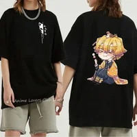 Demon Slayer Men's Print T-Shirt Short Sleeve Crew Neck Shirt Japanese Anime Oversize Fashion Graphic T Shirts Men Clothing 1