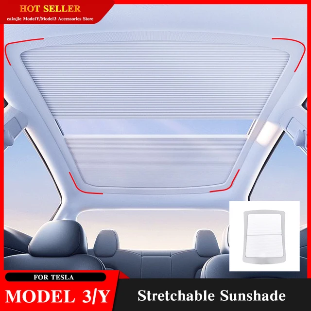 A Tesla Model Y 2023 -As Kiegészítők Árnyékoló Nettó Tetőháló Árnyalatai Védelmező Napfényes Autó Napsókor Napfény Árnyékolása 3 2022 Új - Image 2