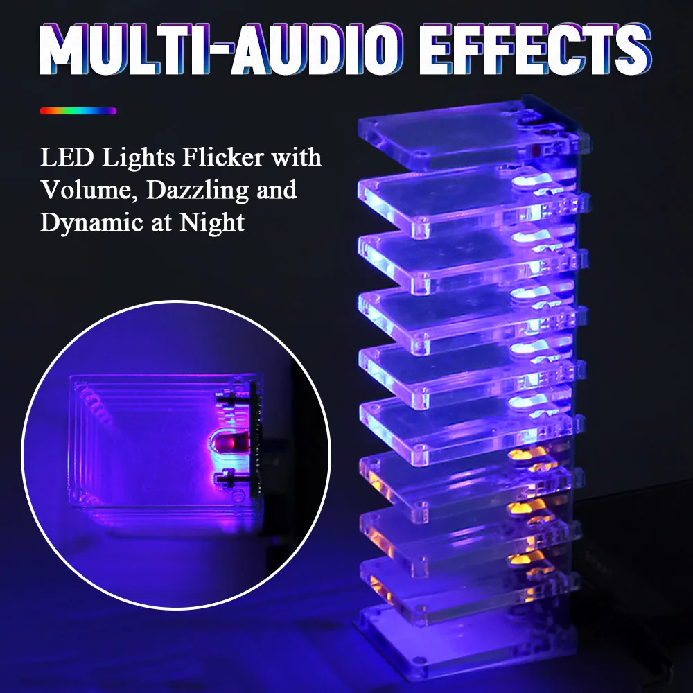 K elettronico per spettro musicale a LED fai-da-te Display della frequenza audio del suono PCB Progetto di saldatura Pratica di saldatura K elettronici fai-da-te 502 K elettronico per spettro musicale a LED fai-da-te Display della frequenza audio del suono PCB Progetto di saldatura Pratica di saldatura K elettronici fai-da-te 502