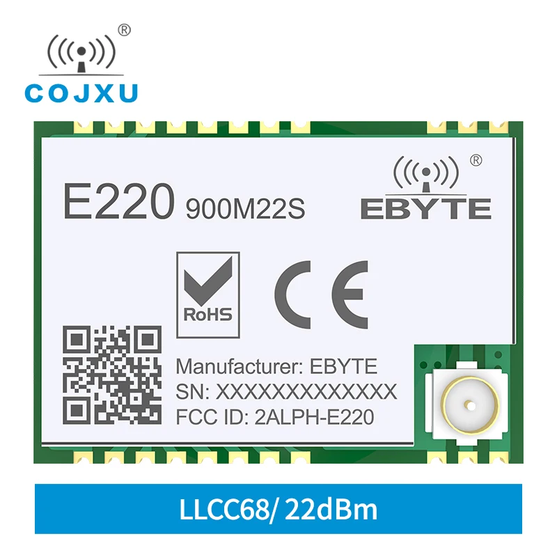 LLCC68 LoRa Wireless Module 868Mhz 915Mhz 22dBm 6km RF Receiver Transmitter PA+LNA IPEX Antenna Cojxu E220-900M22S ebyte e220 900t30d llcc68 lora wireless module