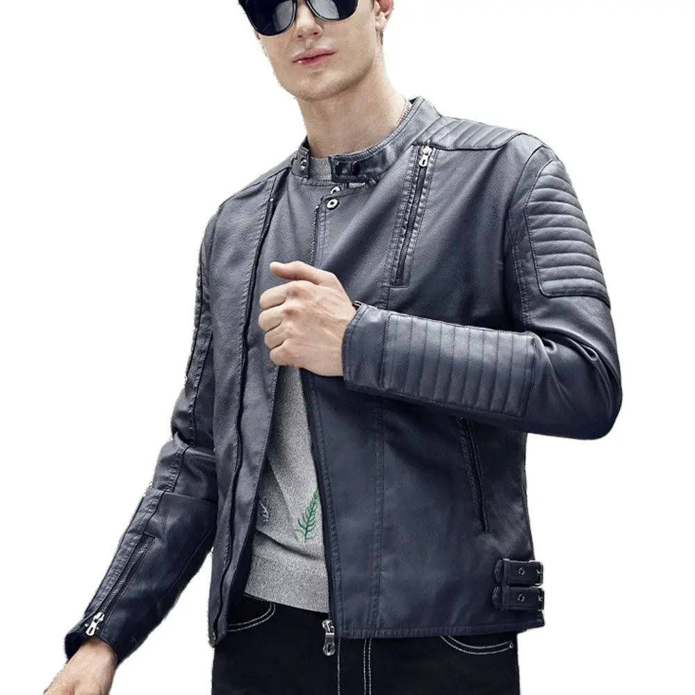 

Ladiguard 2023 European Fashion Irregular Zipper Pu Leather Jackets Men's Casual Motorcycle Jacket Sexy Faux Leather Outerwear