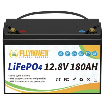 Fllyrower EU/US/CA/JP Stock 12V 100ah 180ah 200Ah 300Ah Lifepo4 Battery Pack Rechargeable Lithium ion Battery 1
