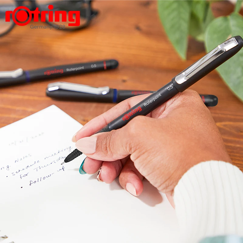 Rollerball Gel Ink Pen German Rotring Straight Liquid 0.5 0.7mm Black Blue Ink Signature Daily Needle Tip Writing for Office