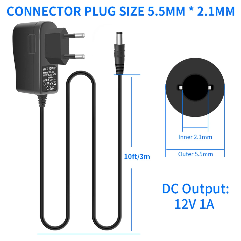 Adaptateur D'alimentation AC 100-240V à DC 12V 1.5... – Grandado - Foto 6