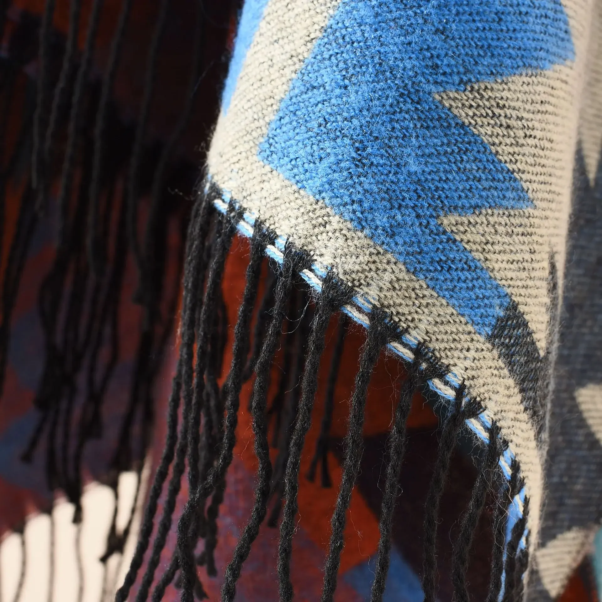 Châle d'hiver pour femme, à franges, en laine