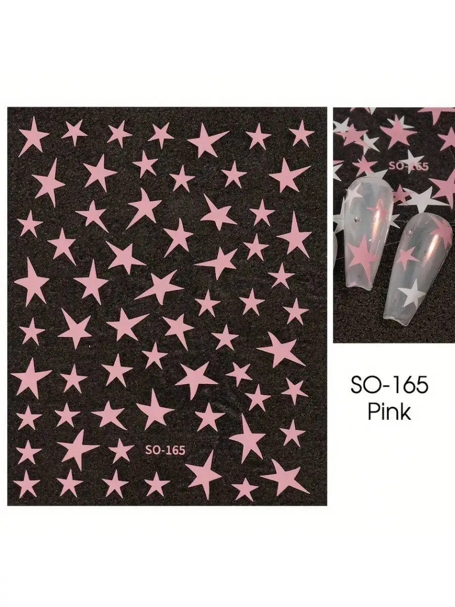 1/4 PCS 3D Metal Silver Golden Starburst  Nails Stickers Manicure French Nail Art Decoration Decal Y2K Nail Art Tips Nail Charm 4