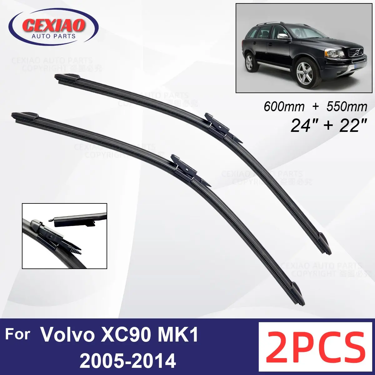 Car Wiper For Volvo XC90 MK1 20052014 Front Wiper Blades Soft Rubber