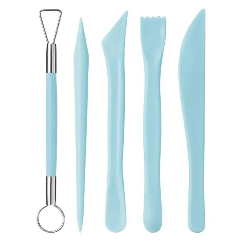5종 도자기 점토 조각 도구 세트, 점토 나이프, 부드러운 점토 조각 나이프, 미술 도구, 5가지 색상 선택 가능