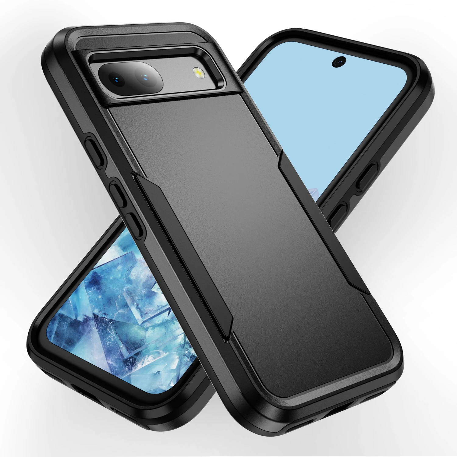 Hybrid Rugged Armor Shockproof Phone Case with Soft TPU Frame and Hard Plastic Back Cover