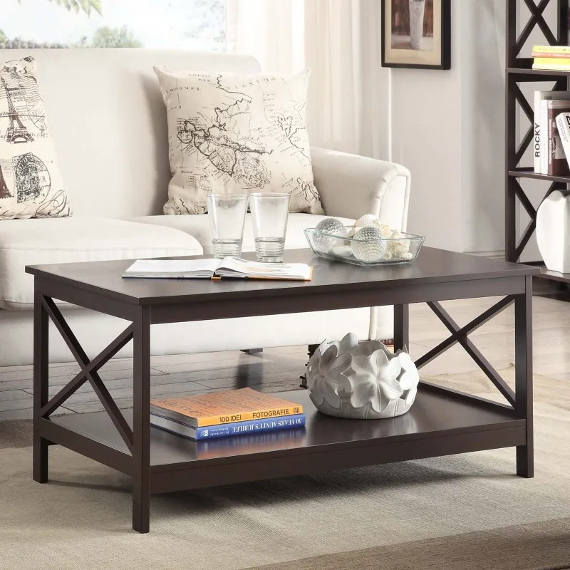 

Convenience Concepts Oxford Coffee Table with Shelf, Espresso