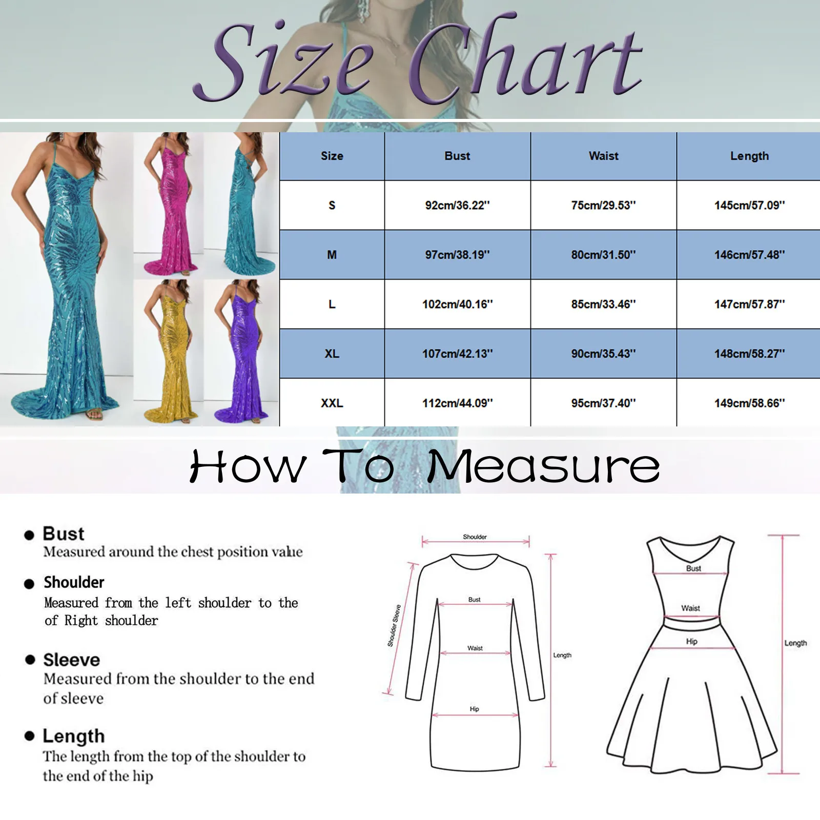 فستان ماكسي أنيق مزين بالترتر للنساء بطول الأرض لل...