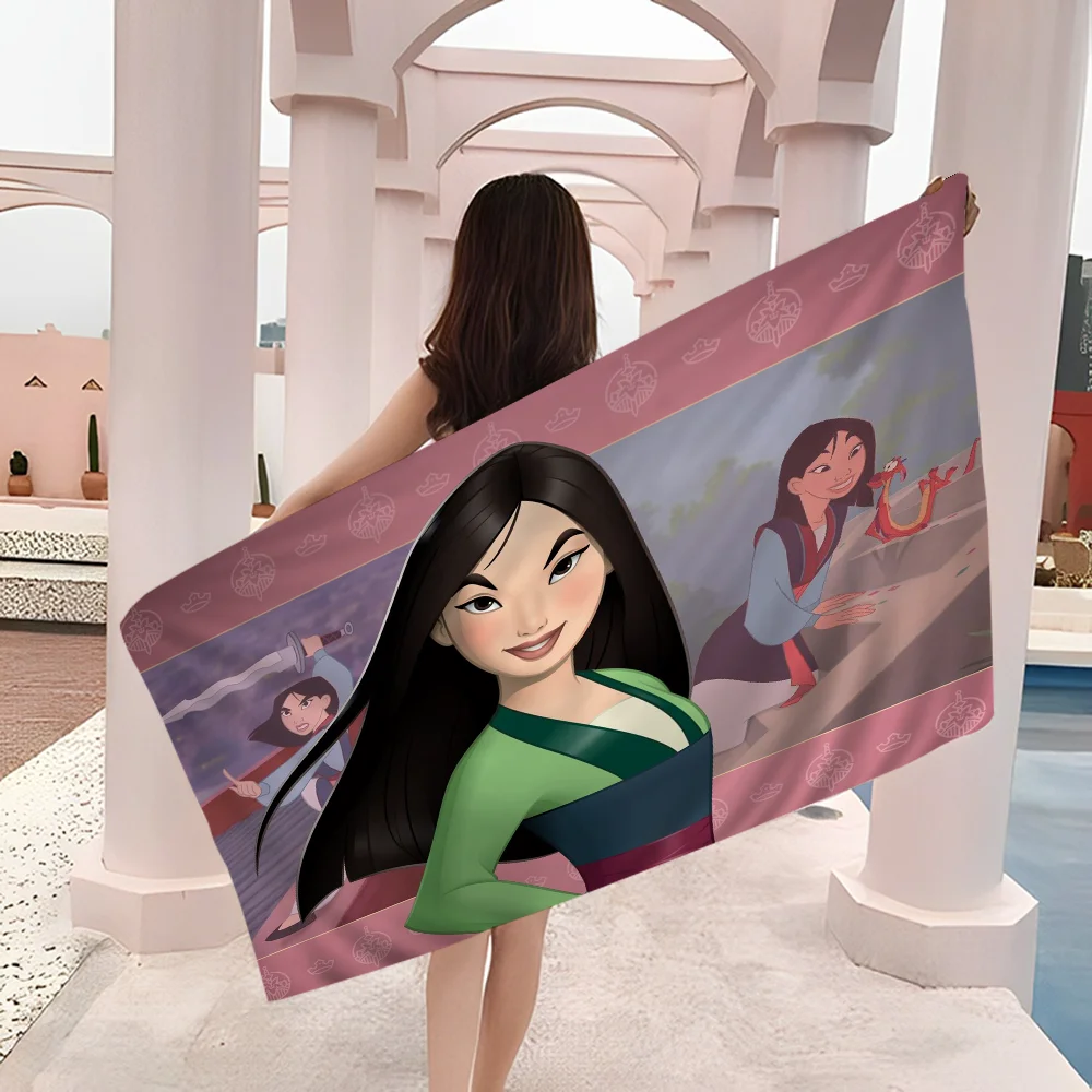 Princess M-mulan Beach Towel Cartoon Cute Summer Kids Large Bath Pool Beach Towel Microfiber Absorbent For Swimming Travel 6