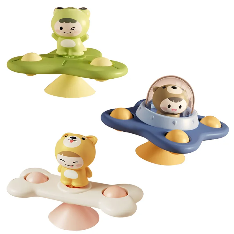 Suction Cups Spinning Top Toy For Baby Infant Insect Gyro Relief Stress Educational Toys Suction Rotating Rattle Bath Toy