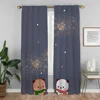 Bubu and Dudu Elegant Room Curtains for Living Room Blackout Curtains 2 Pieces Halloween Decoration Partition Shades Curtain 3