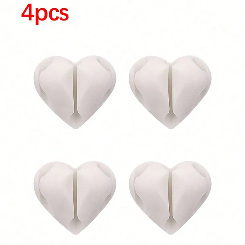 2pcs Heart-Shaped Mini Cable Winder Organizer USB Charging Cable Clips thumbnail 3