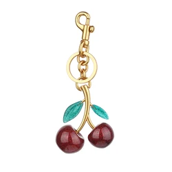 Exquisite Crystal Cherry Charm Handbag Pendant Keychain (Red Cherry 2)
