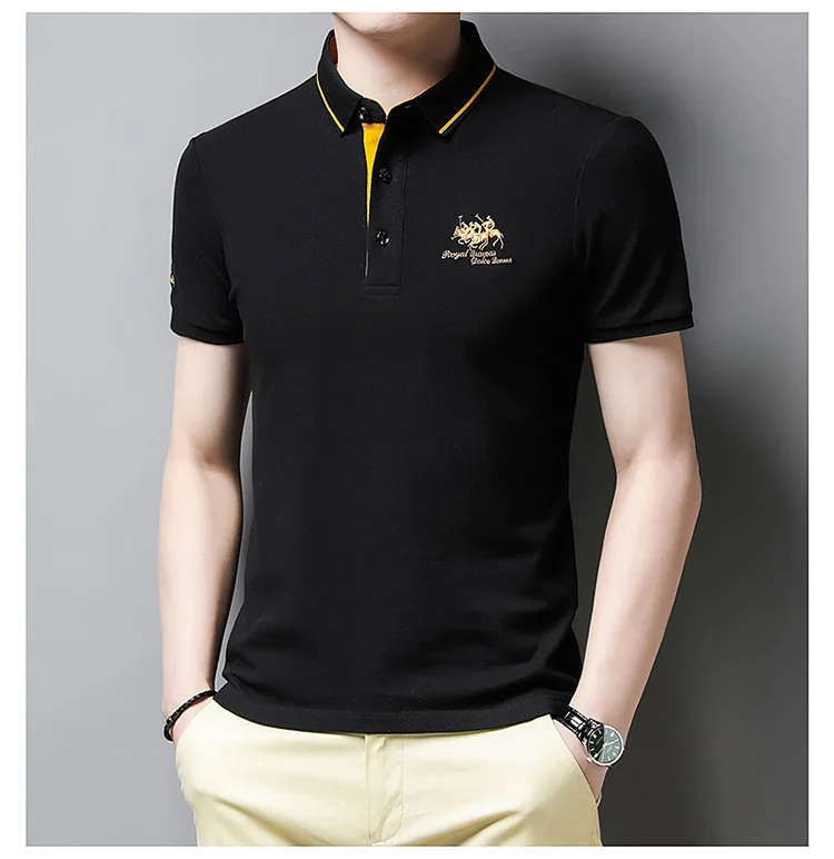 Men's high quality summer new lapel men's short sleeve polo shirt fringe solid color business casual men's polo shirt M-4XL 107 23 Sa6608eeda66340be8e95a0949f15413dV