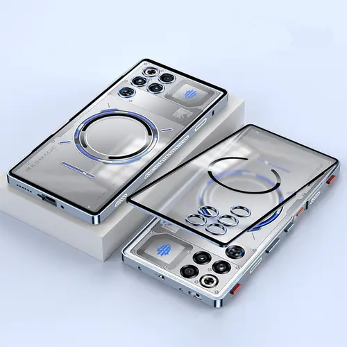 Metal Bumper Case For ZTE RedMagic 11 Pro+ RedMagic11Pro Anti-drop Alloy Frame Mag safe Ring Transparent PC Back Cover - Image 9