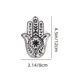 Hamsa Hand Ceramic Trinket Dish - Small Decorative Jewelry Tray (Mini dish)