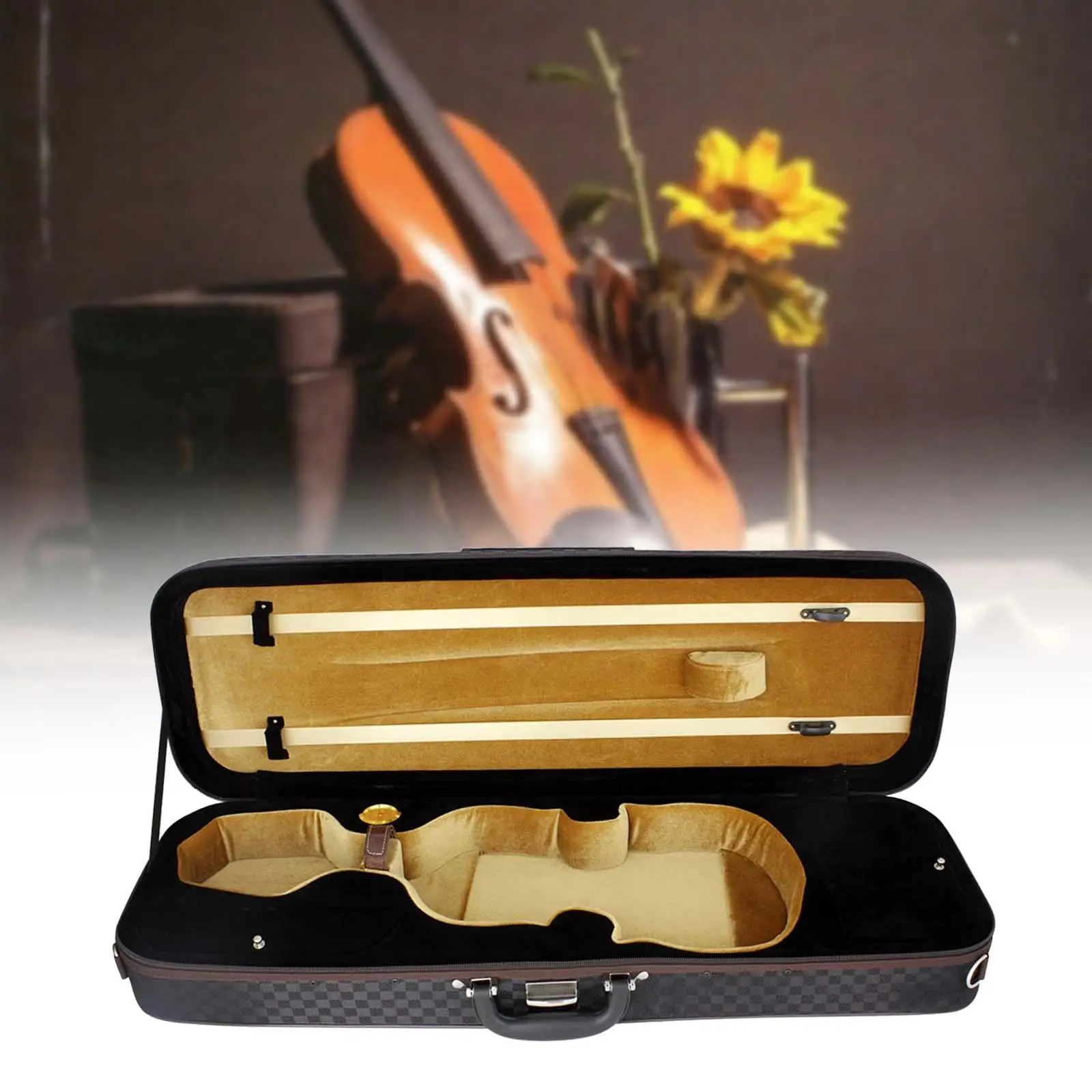 

Violin Case Sturdy with Straps Storage Box Carrying Bag Violin Box Oblong Violin Hard Case for Musical Instrument Accessories