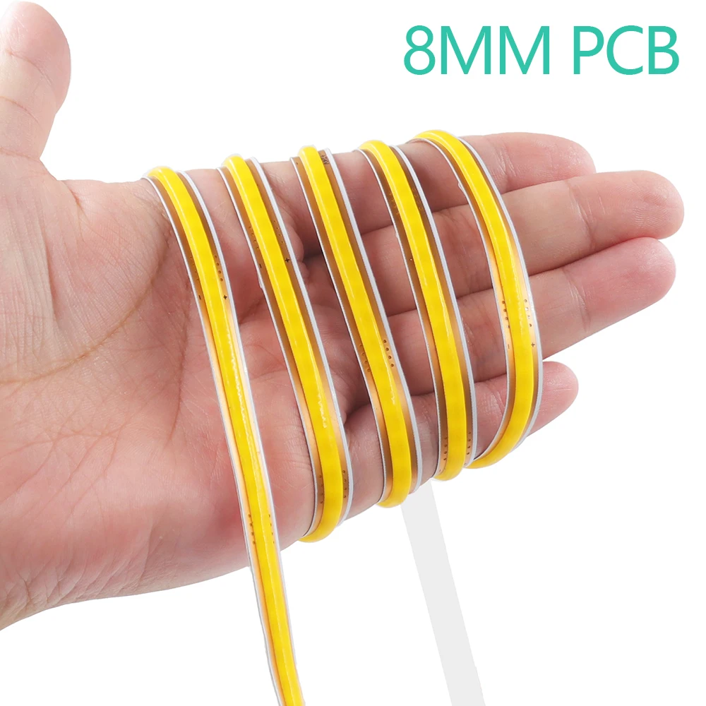 5mm 8mm PCB COB LED Streifen Licht 12V 24V Free Cut 400LEDs/M Hohe Dichte flexible Band 2PIN Draht Home Decor Warm Natürliche Weiß – Detail 22