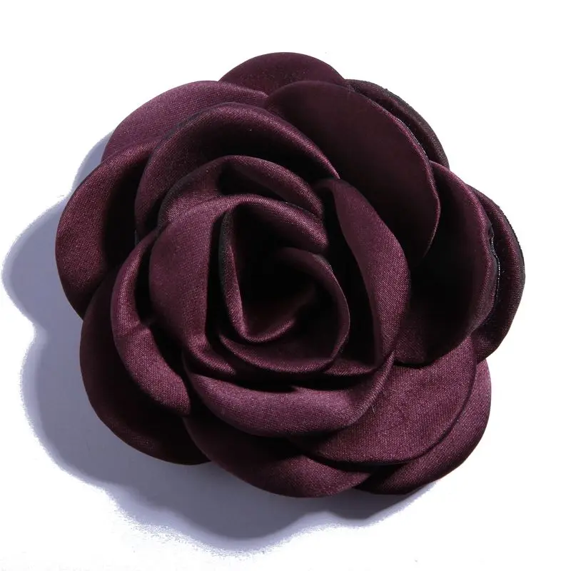10 Stück 9,5 cm modische dekorative Stoffblume mit gebranntem Rand für Hochzeitsverzierung, künstliche Rosenblüten für den Hausgarten – Detail 6