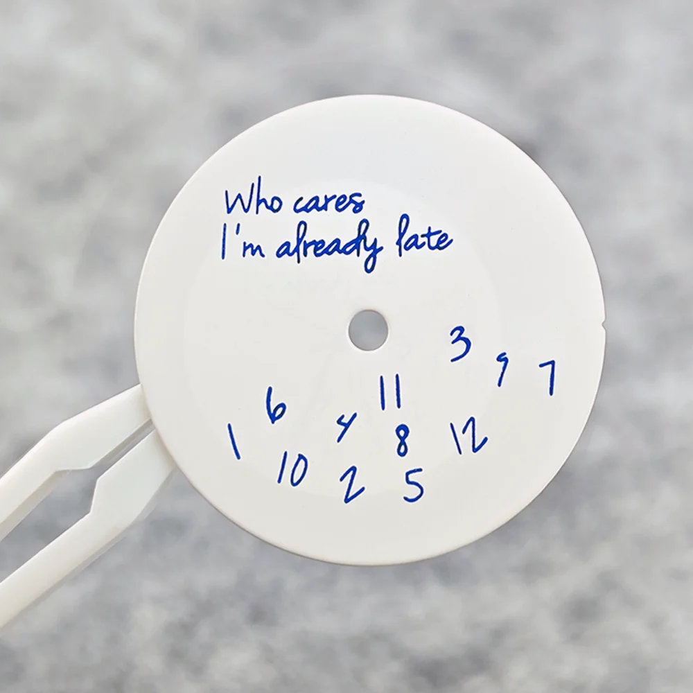 28.5mm 'Who Cares, I'm Already Late' Watch Dial with Hands
