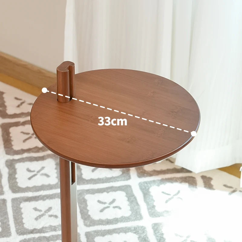 Simple Bamboo and Wood Lift Sofa Side A Few Living Room Furniture Movable Balcony Round Table Small Bedroom Bedside Laptop Table