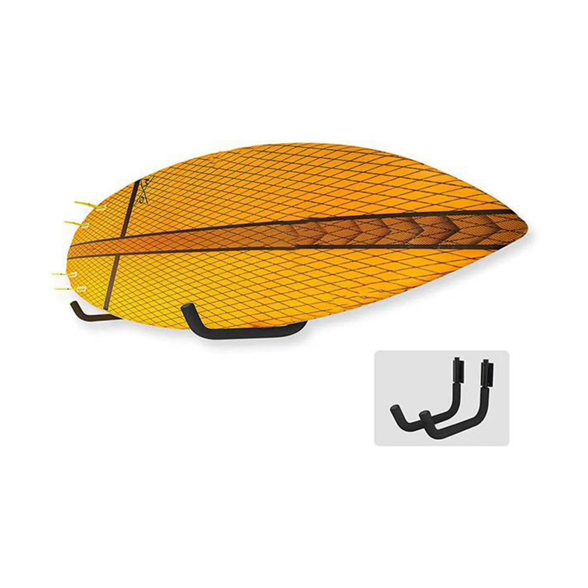 Kayak Paddle Board Wall Mount Rack Durable Heavy Duty Powder Coated Snowboard Display Rack Surfboard Storage Black