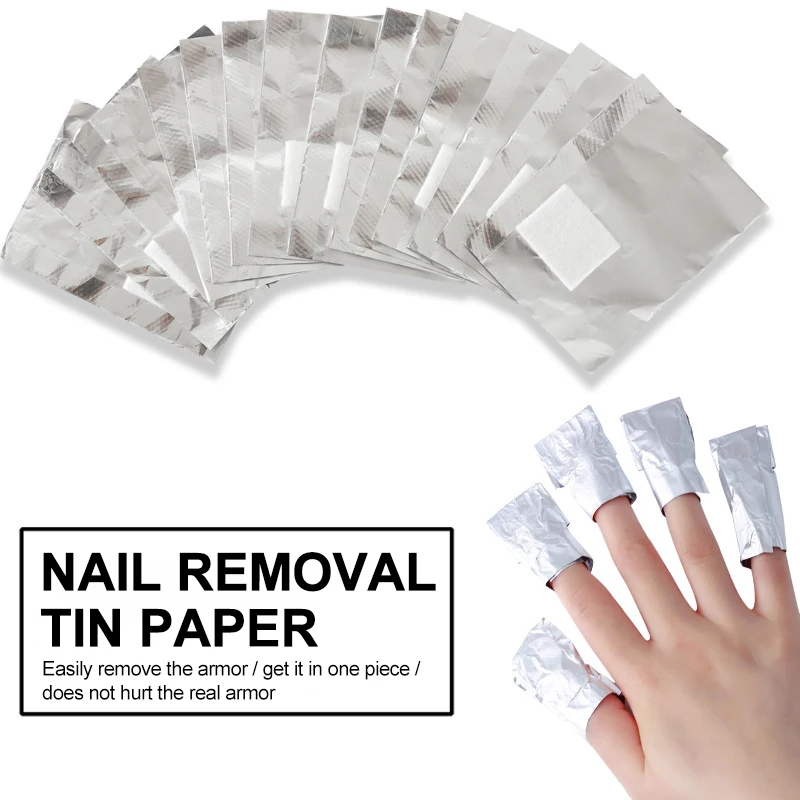 50/100Pcs Nails Aluminum Foil Nail Soaking Acrylic Gel Polishing Bag Nail Removal Wraps Gel Polish Remover Manicure Tool nail polish remover nail gel remover nail polish remover wraps