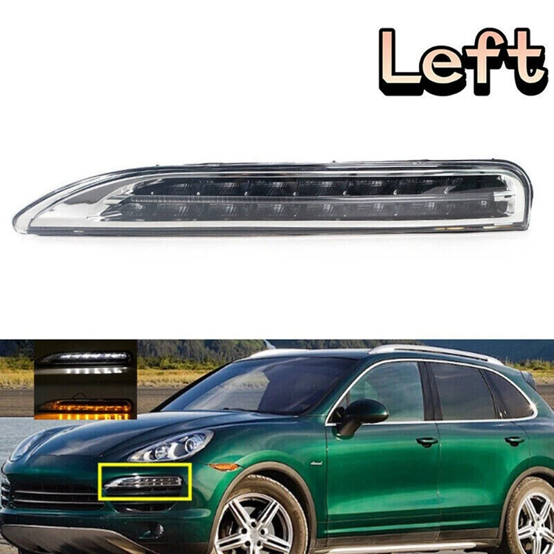 

Car Front Bumper Daytime Run Light Lamp LED DRL Fits Parts Accessories For Porsche Cayenne 2011-2014 Left:95863118100