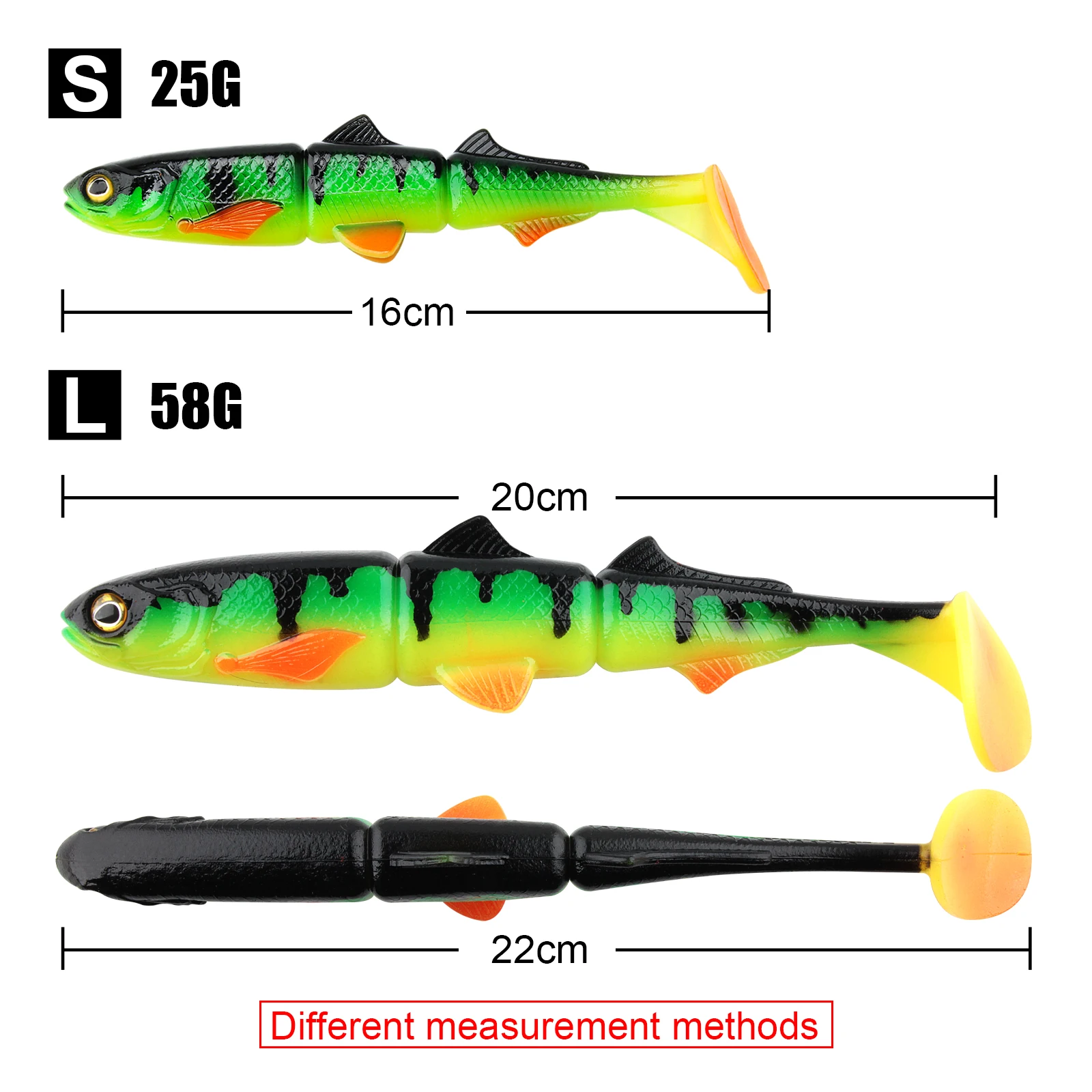 Spinpoler 3-jointed Soft Plastic Bait Swimming Paddle Tail Swimbait 16cm  22cm Pike Bass Muskie Big T Tail Soft Fishing Lures